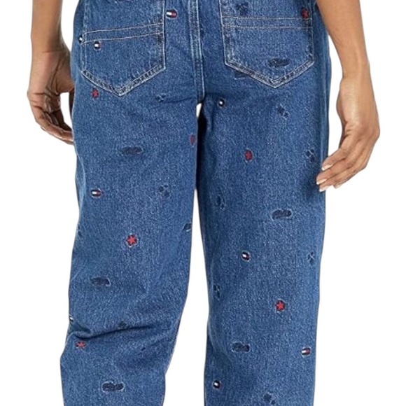 Tommy Hilfiger Blue Straight Leg Jeans with Embroidered size 18 - Picture 2 of 14